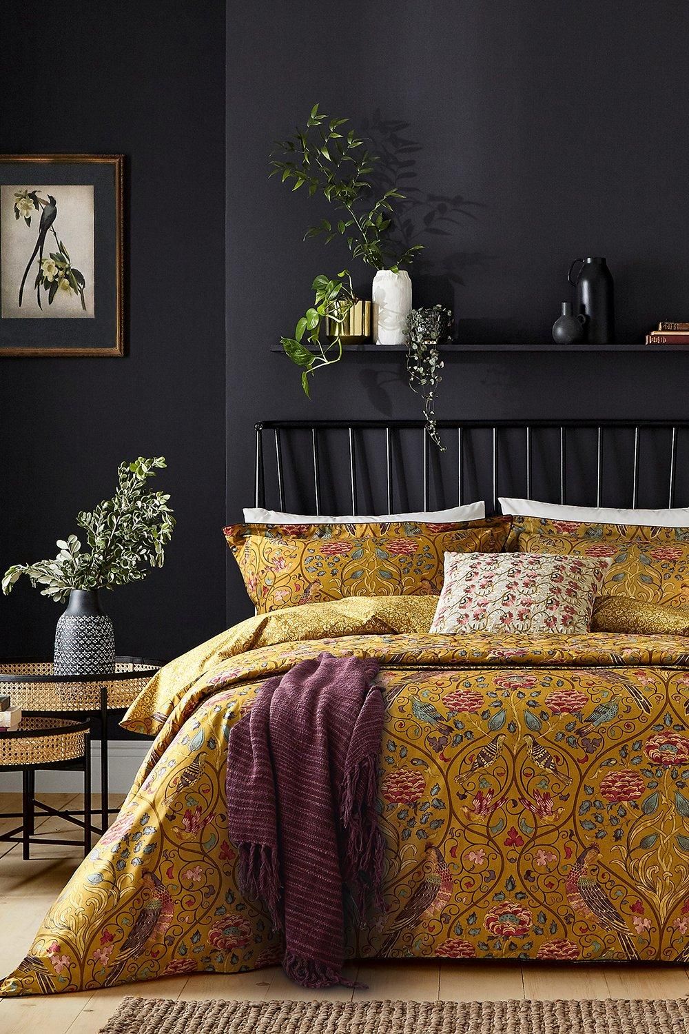 Morris & Co 'Seasons By May' Cotton Percale Duvet Cover Set in Mustard