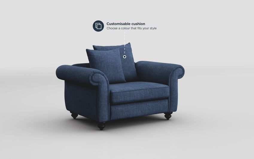 Blue Fabric Rossetta Snuggle Scatter Back