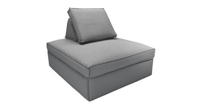 Harry Large Pouffe with bolster cushion in Shadow Brushed Linen Cotton - sofa.com