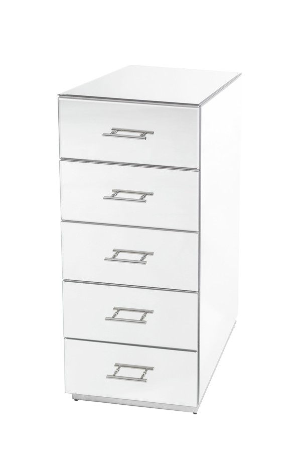 Harper Mirrored Tallboy – Silver Details