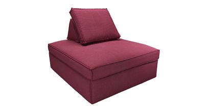 Harry Large Pouffe with bolster cushion in Boysenberry Brushed Linen Cotton - sofa.com
