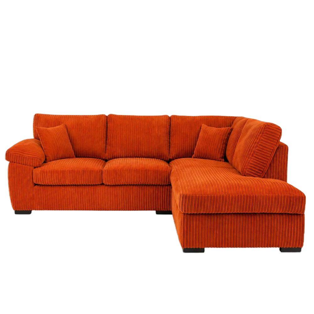 Bliss Furniture Amalfi Right Hand Corner Sofa Soft Fabric in Orange