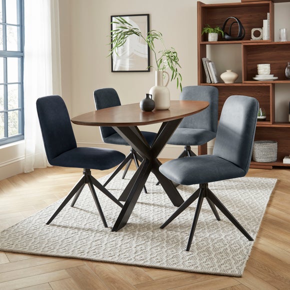 Loki Set of 2 Dining Chairs, Faux Leather