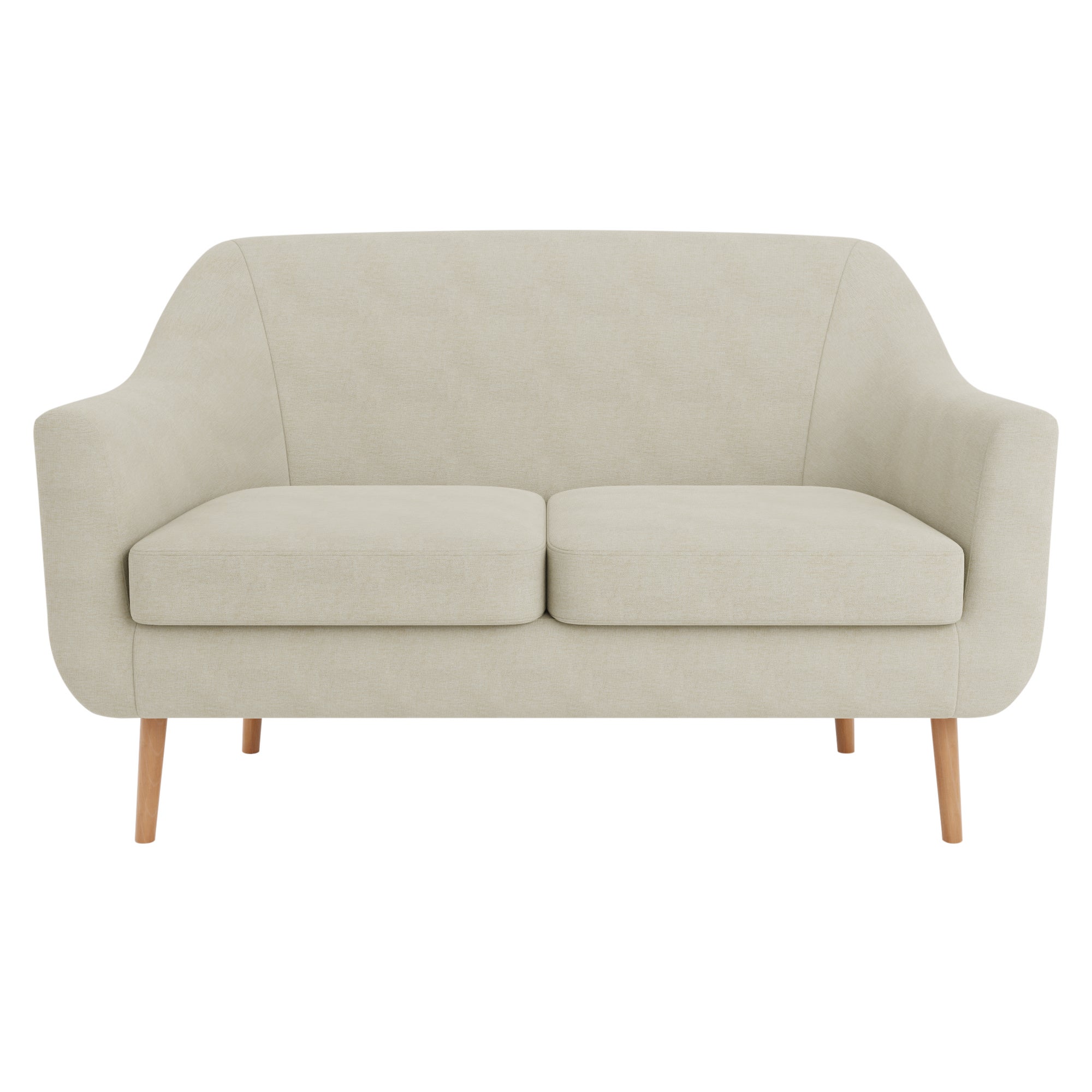 Eddie Luna Fabric 2 Seater Compact Tub Sofa Brown