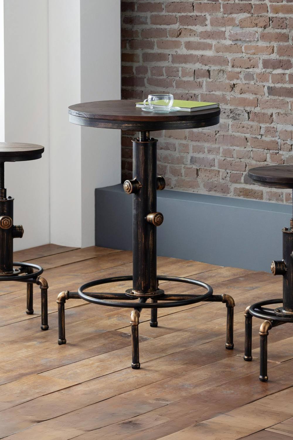 Julian Bowen Rockport Round 2-4 Seater Bar Table in Dark Brown