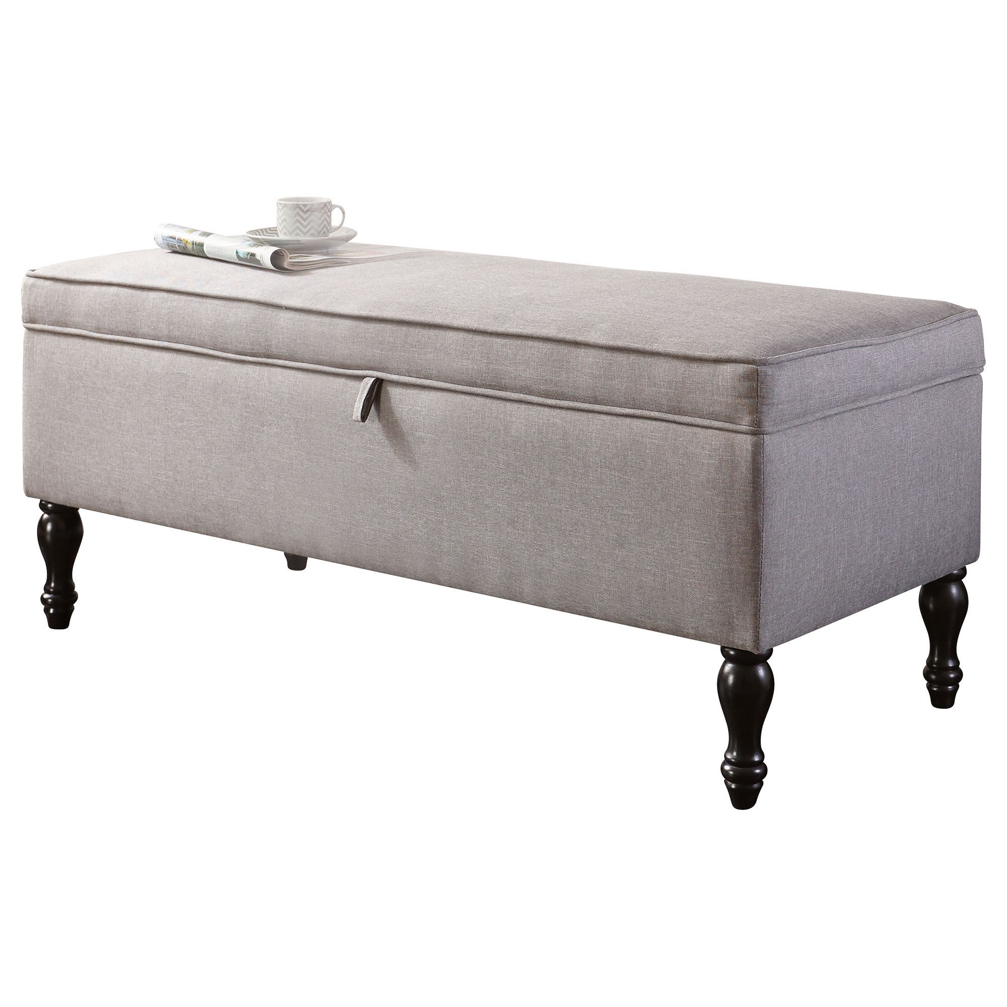 Windsor Grey Cushioned Ottoman Grey