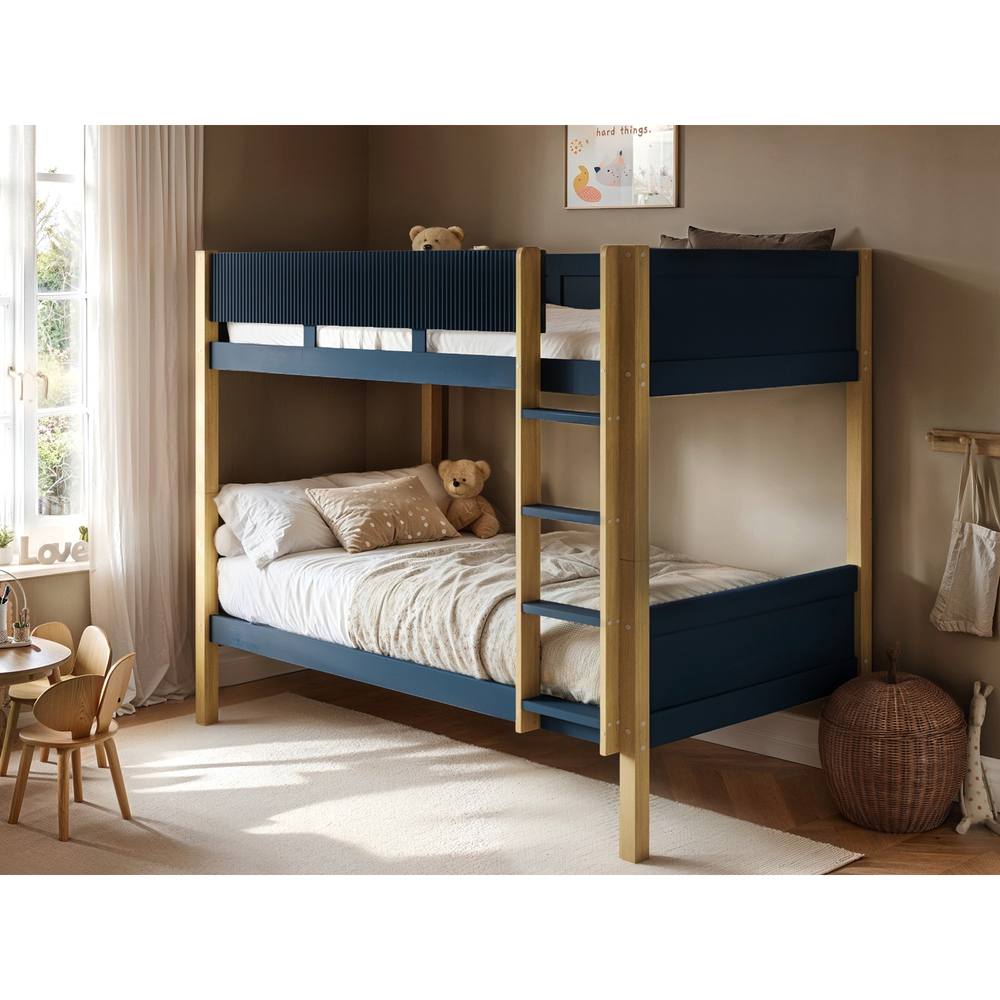 Flair Mateo Detachable Ribbed Bunk Bed in Navy