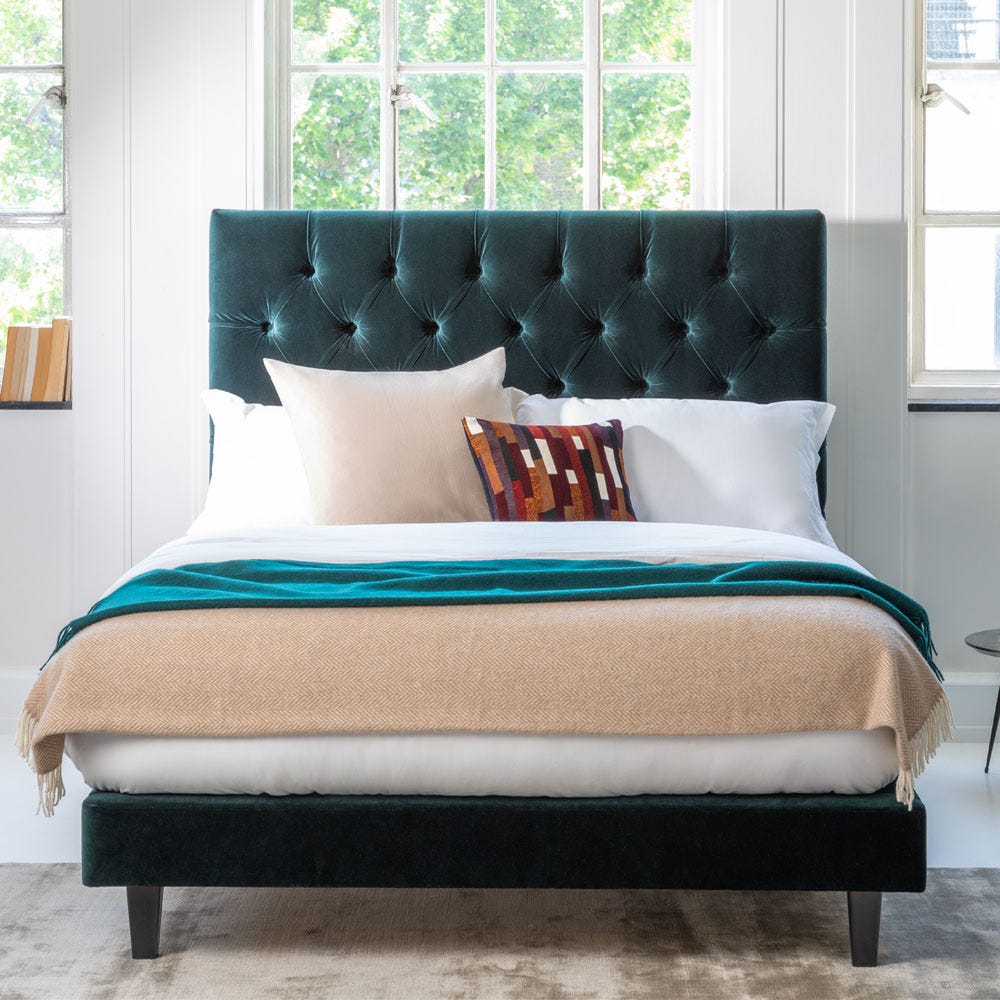 Heal's Shallow Divan King Boucle Steel Light Solid Wood 4