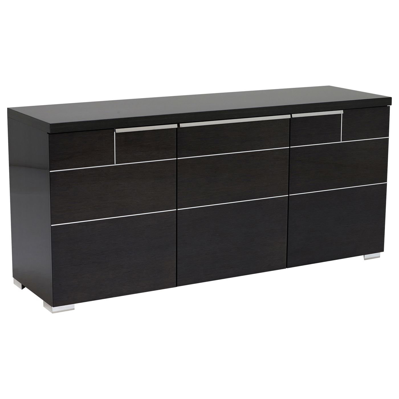 Versilia 3 Door Sideboard, Grey Koto High Gloss Finish