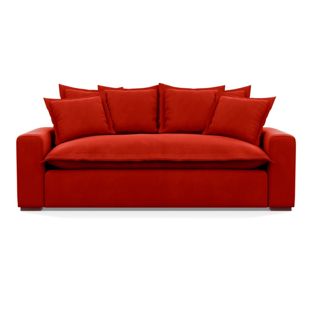 Heal's Brompton 3 Seater Sofa Varese Velvet Terracotta Walnut Stain Feet