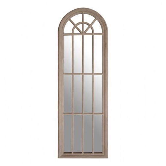 Sabina Window Design Wall Bedroom Mirror In Chinese Oak Frame