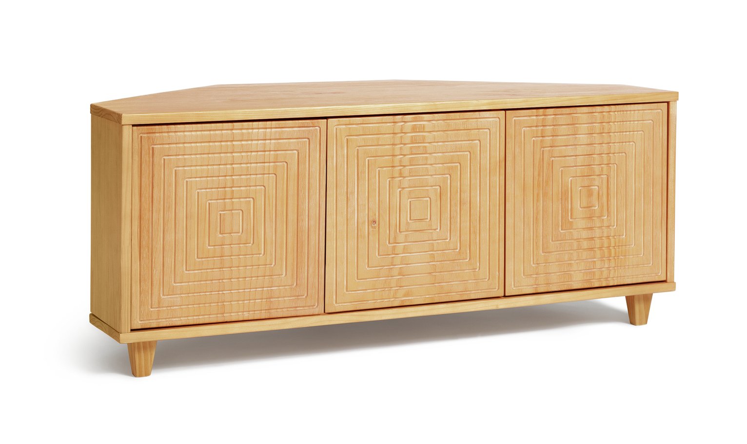 Habitat Grooved Storage 3 Door Corner TV Unit - Pine