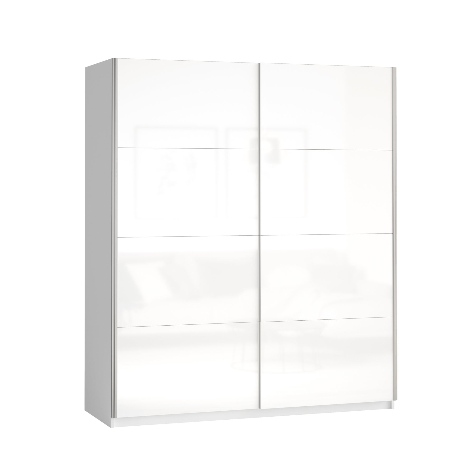 Lincoln 200cm Sliding Gloss Wardrobe White