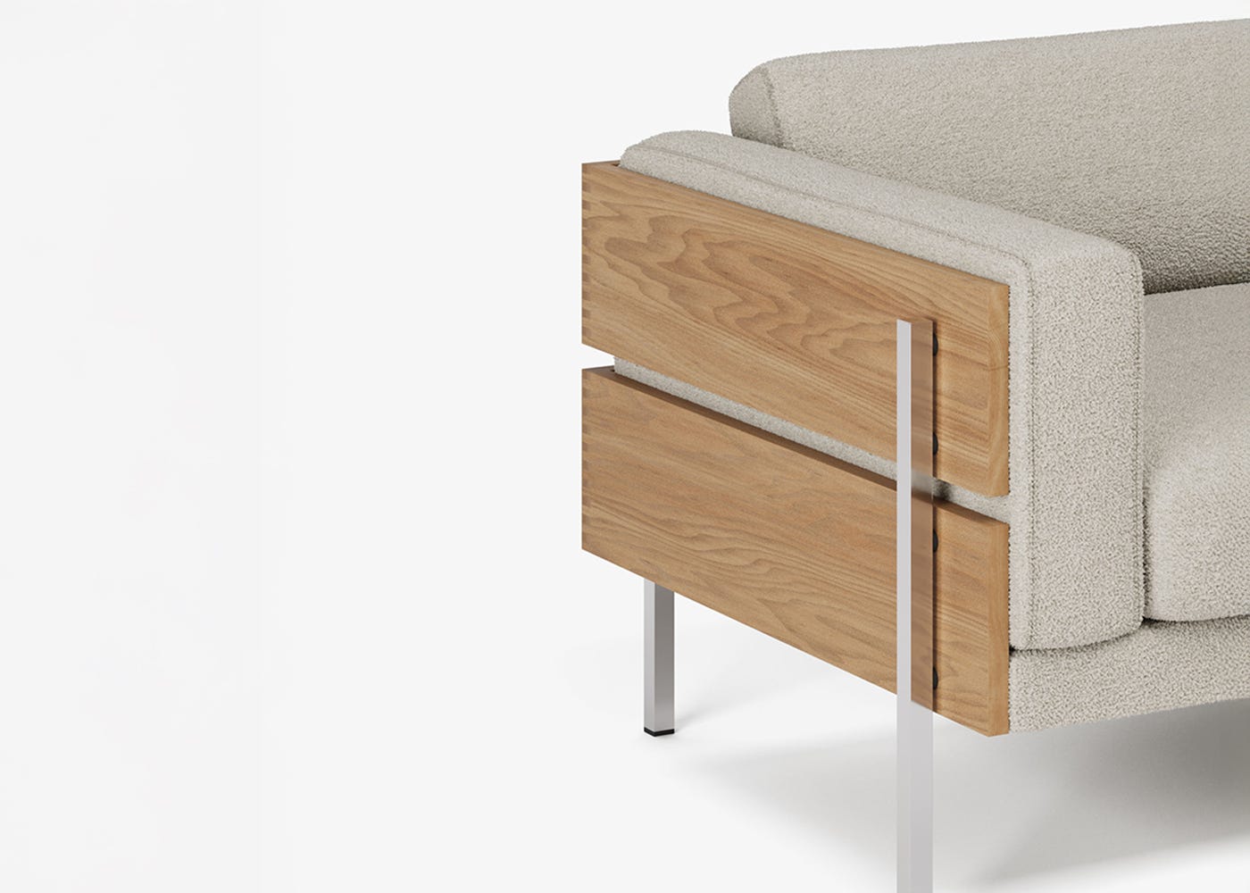 Case Forum 2 Seater Sofa Oak Frame / Chalk Orsetto
