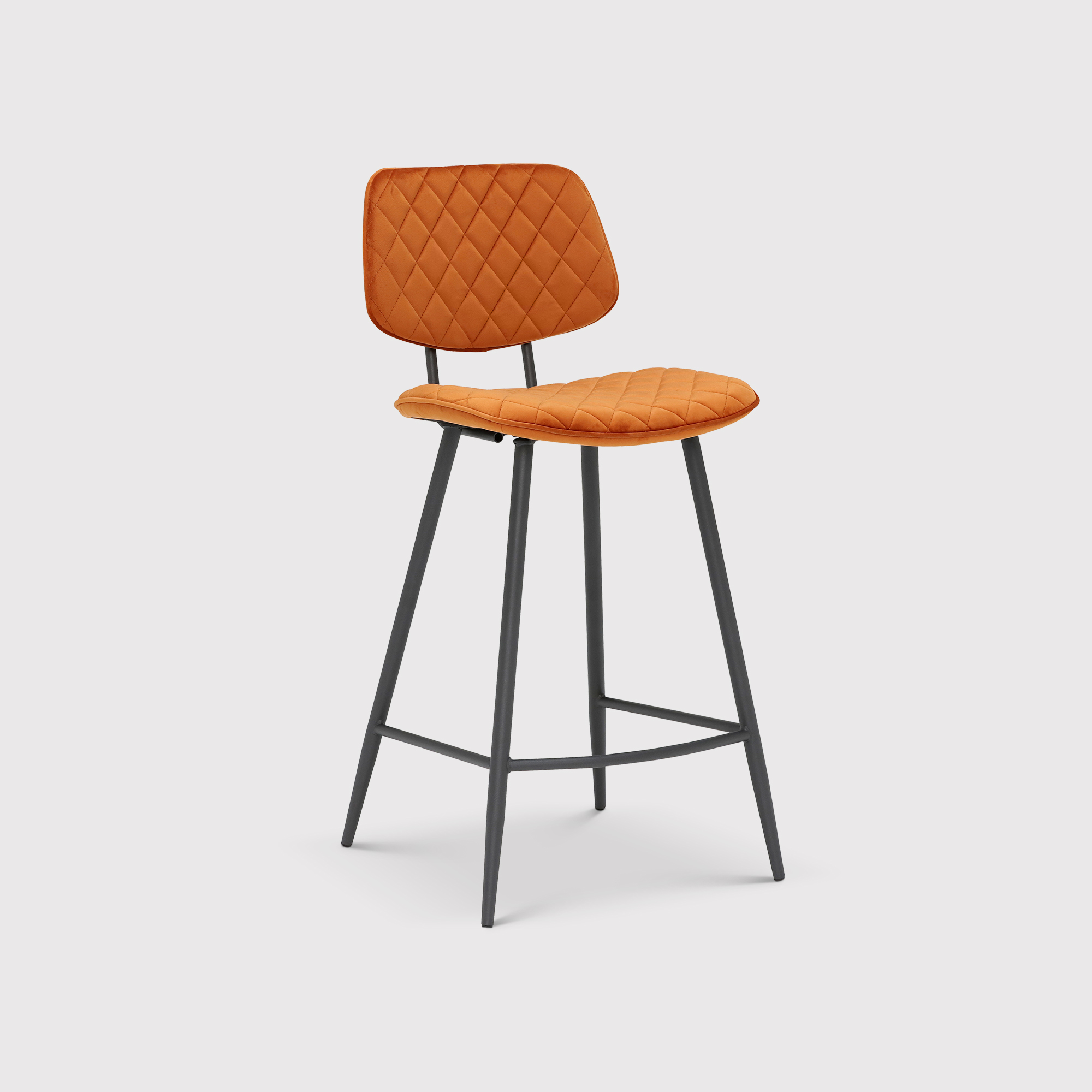 Archer Counter Stool, Orange Velvet | Barker & Stonehouse