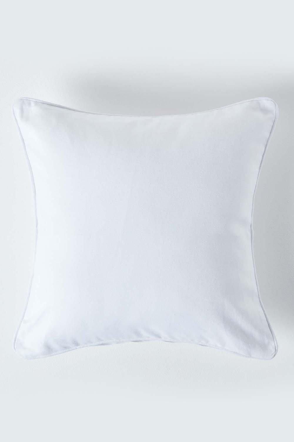 Homescapes Cotton Plain Cushion Cover in Off-White