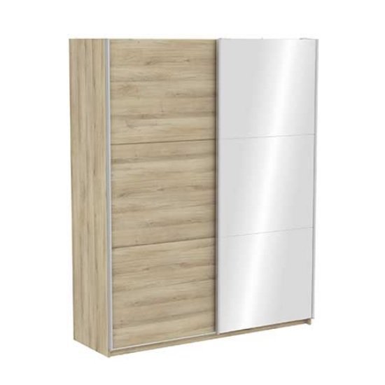 Selsey Mirrored Sliding Wardrobe In Kronberg Oak With 2 Doors