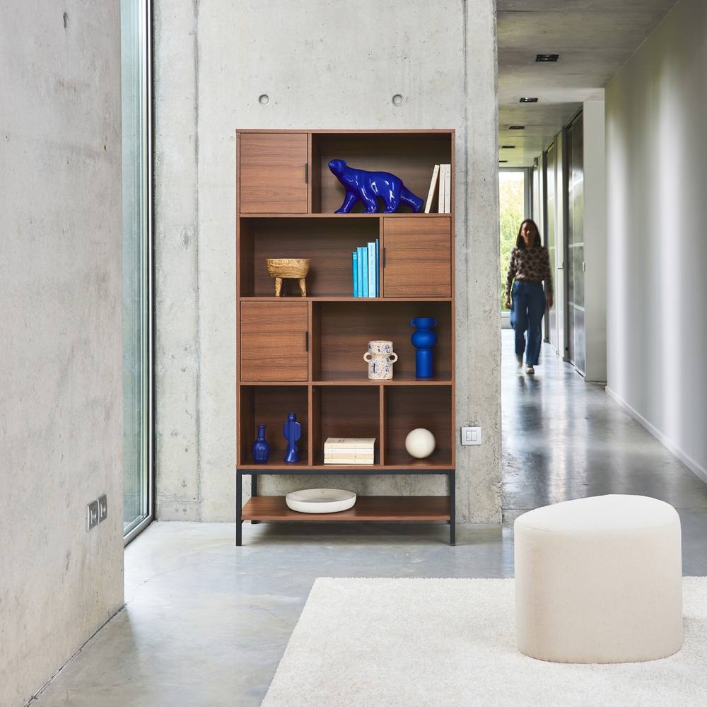 sweeek 9-compartment Bookcase in Dark Brown