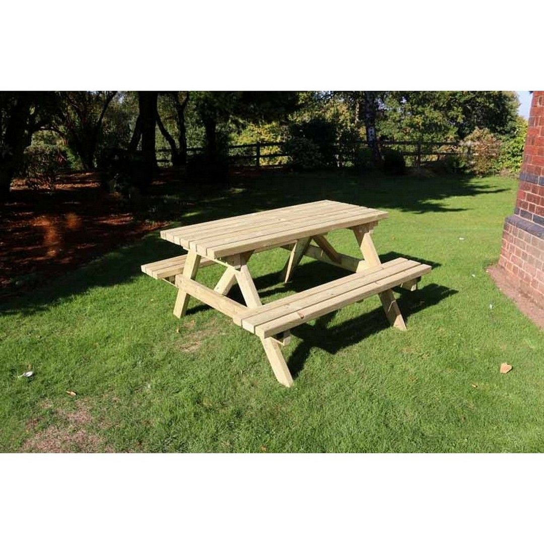 Churnet Valley Garden Furniture Ltd Deluxe A-frame Picnic Table - Minimal Assembly Required in Brown