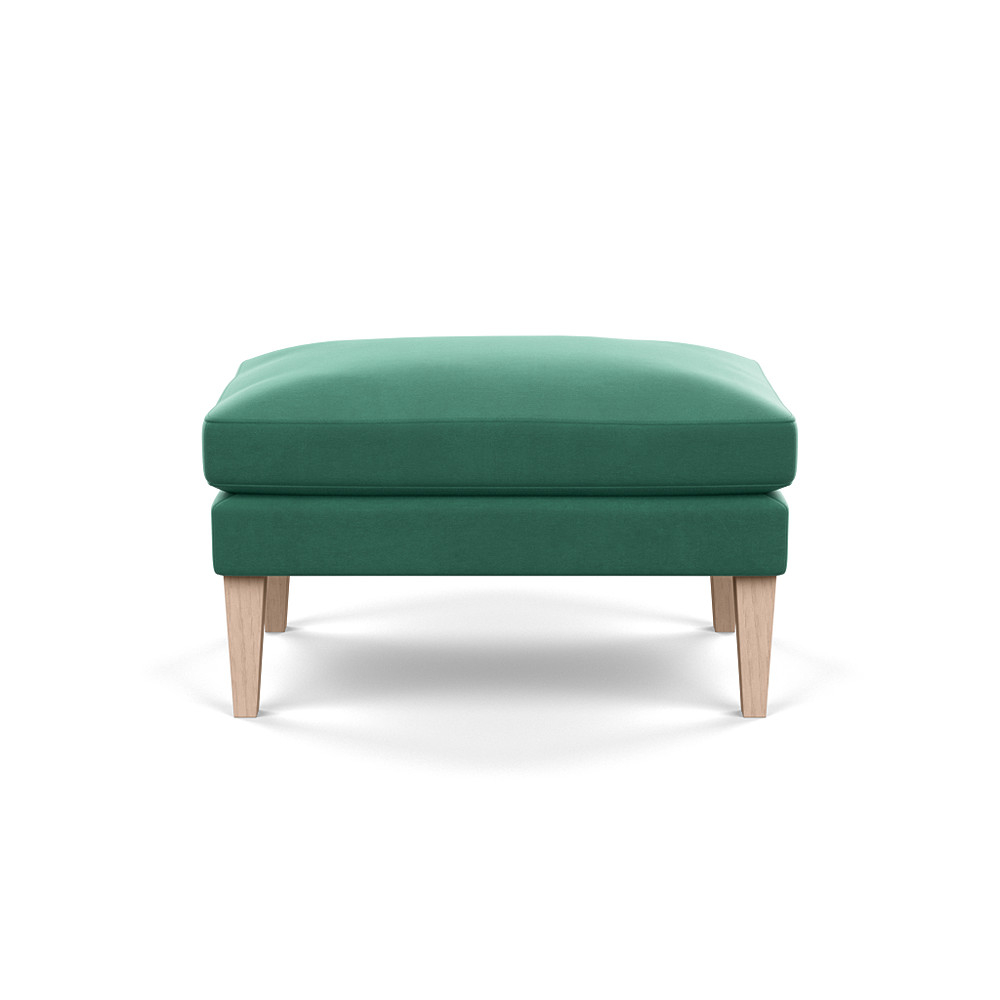 Heal's Wallis Ottoman Smart Velvet Sea foam Natural