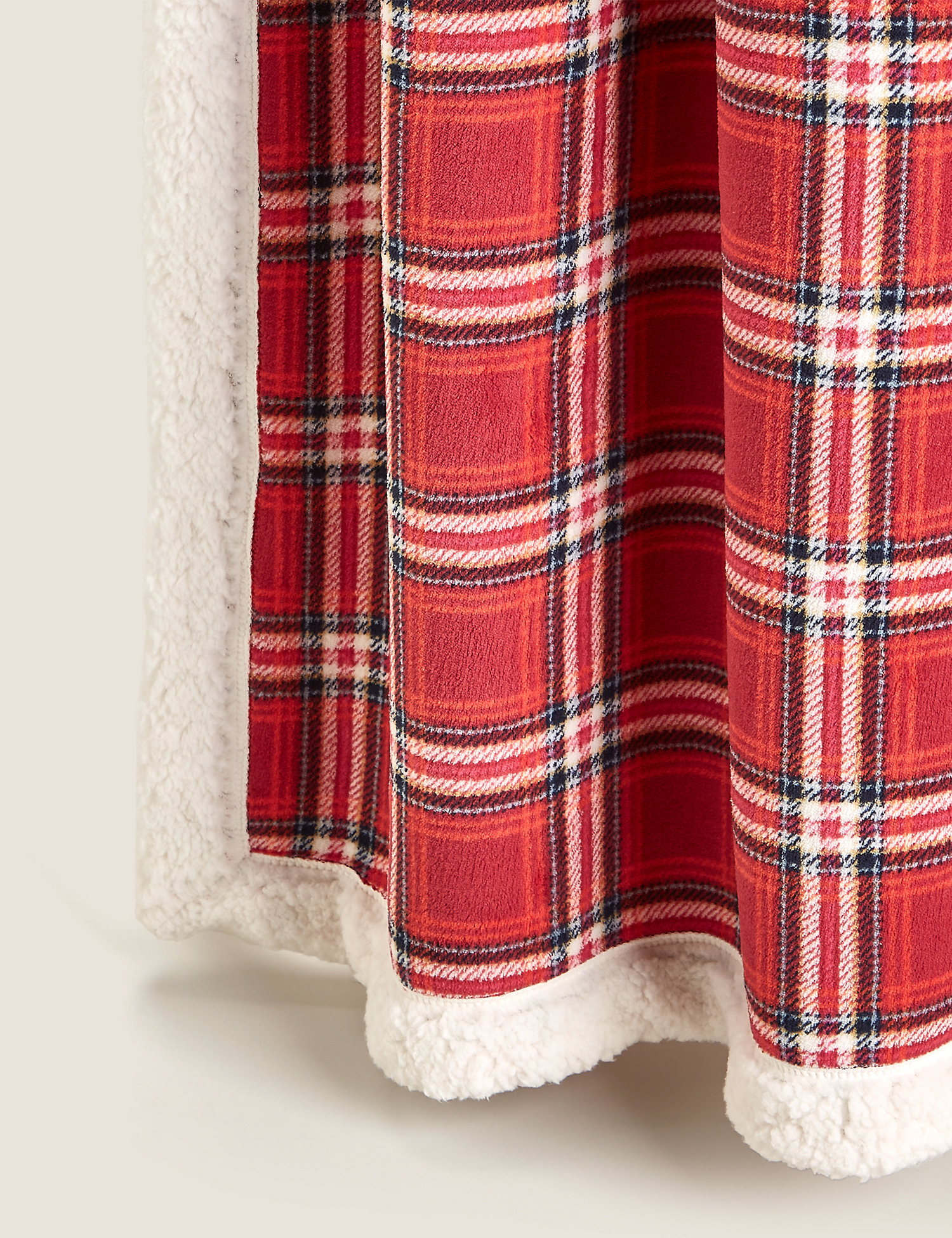 M&S Fleece Checked Throw