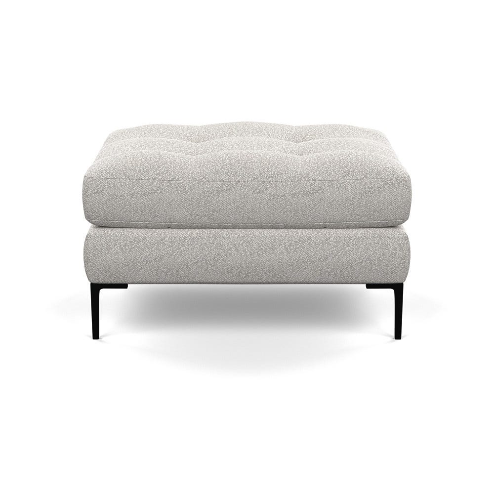 Heal's Eton Footstool Chunky Boucle Ecru Black Feet