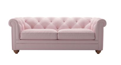 Patrick 2.5 Seat Sofabed in Powder Pink Brushed Linen Cotton - sofa.com
