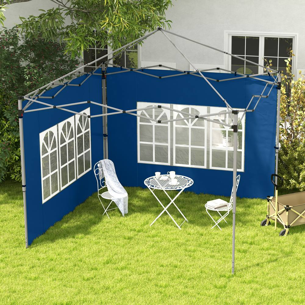 OUTSUNNY Gazebo Side Panels for 3x3(m) or 3x4m Pop Up Gazebo, 2 Pack in Blue