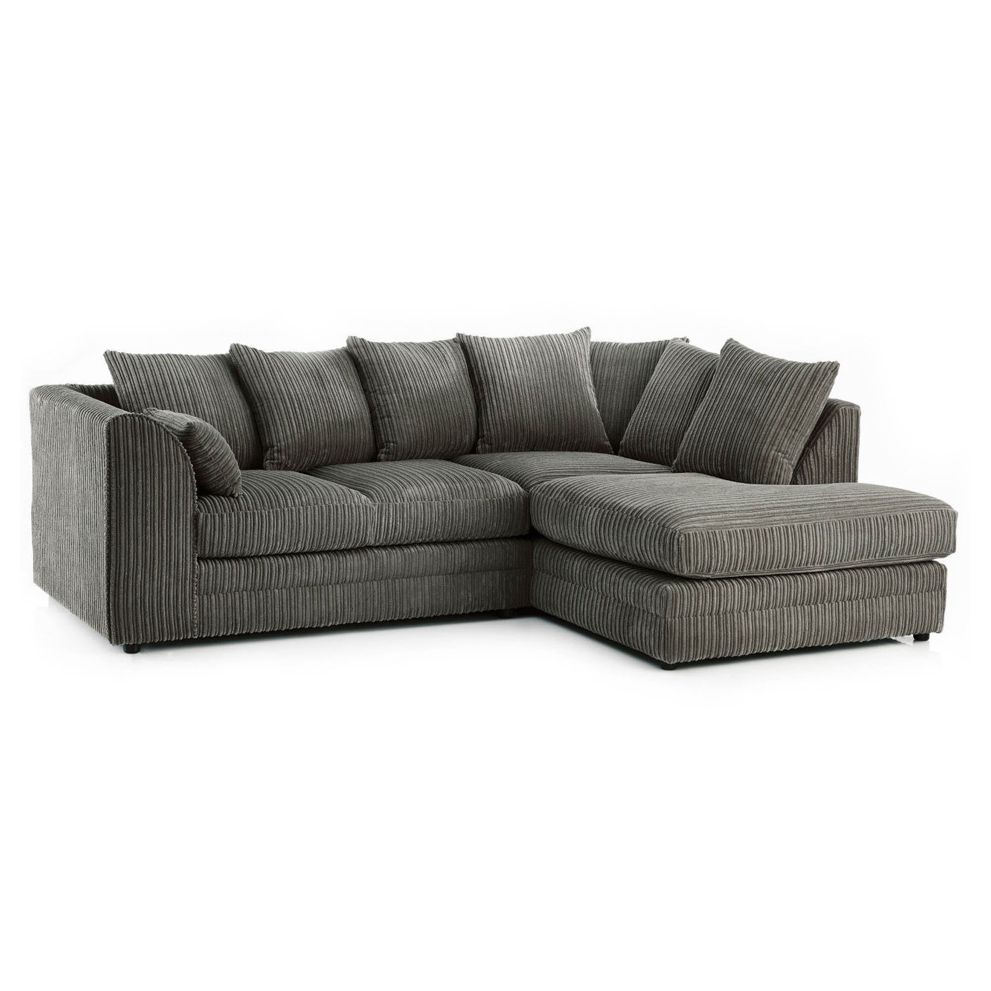 Chicago Jumbo Cord Right Hand Corner Sofa Grey