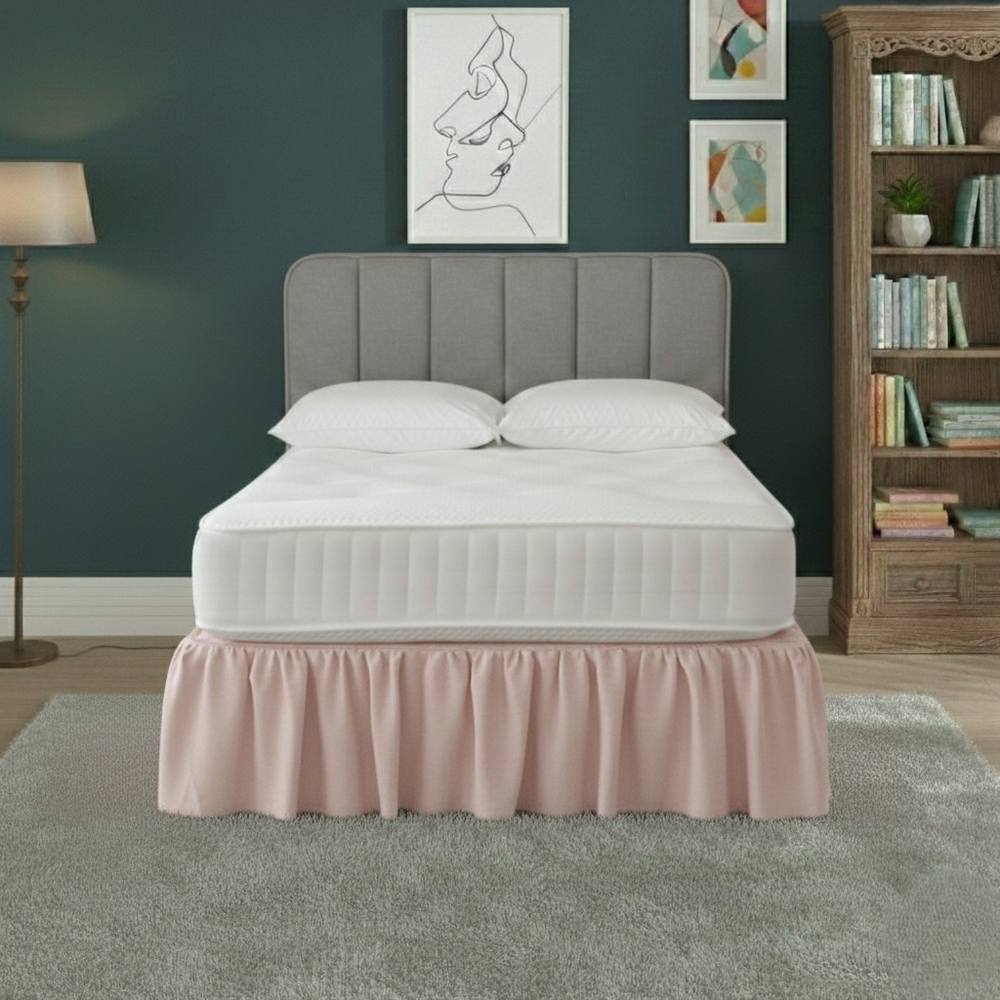 Snug City Base Valance Polycotton Sheet for Divan Beds Easy Care Bed Base Cover in Pink
