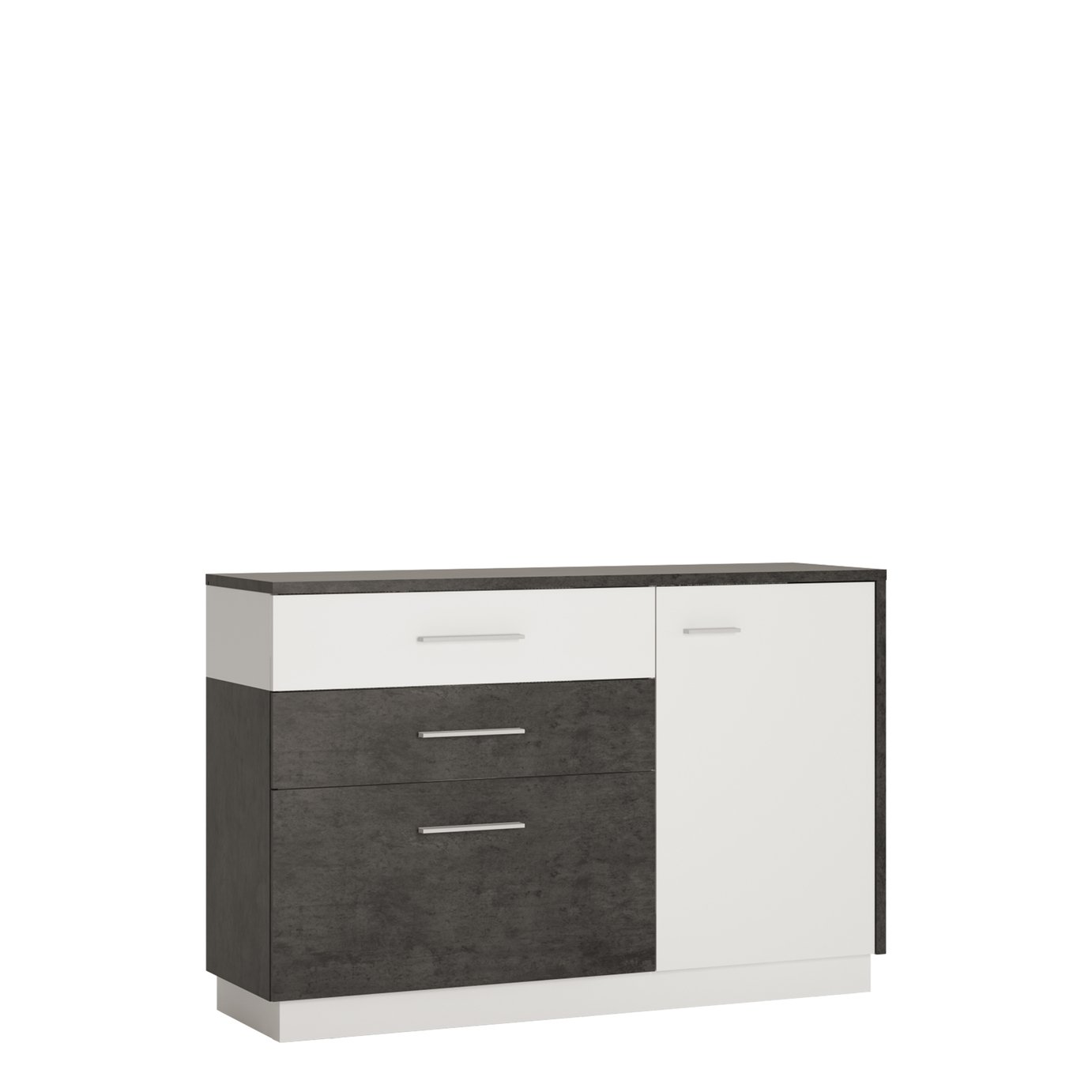Solan 1 Door 2 Drawer Sideboard - Grey & White