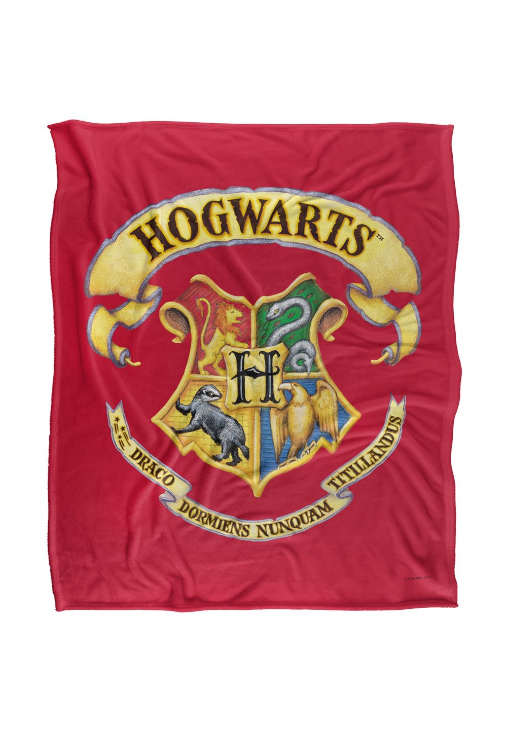 Harry Potter Rendered Hogwarts Crest Officially Licensed Silky Touch Super Soft Throw Blanket 152x127 cm in White