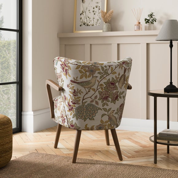 Eliza Aspley Print Textured Weave Wooden Occasional Chair 2