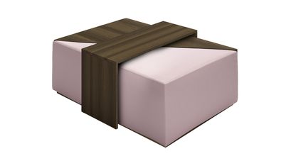 Astaire Modular Coffee Table Set Footstool in Powder Pink Brushed Linen Cotton - sofa.com
