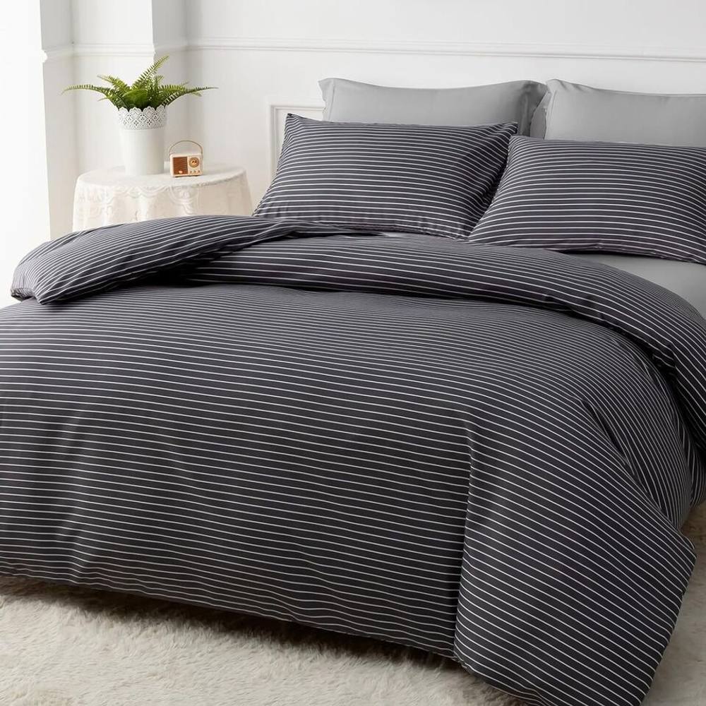 Grace Premium Microfiber Duvet Cover Set Ultrasoft Bedding Sets in Charcoal