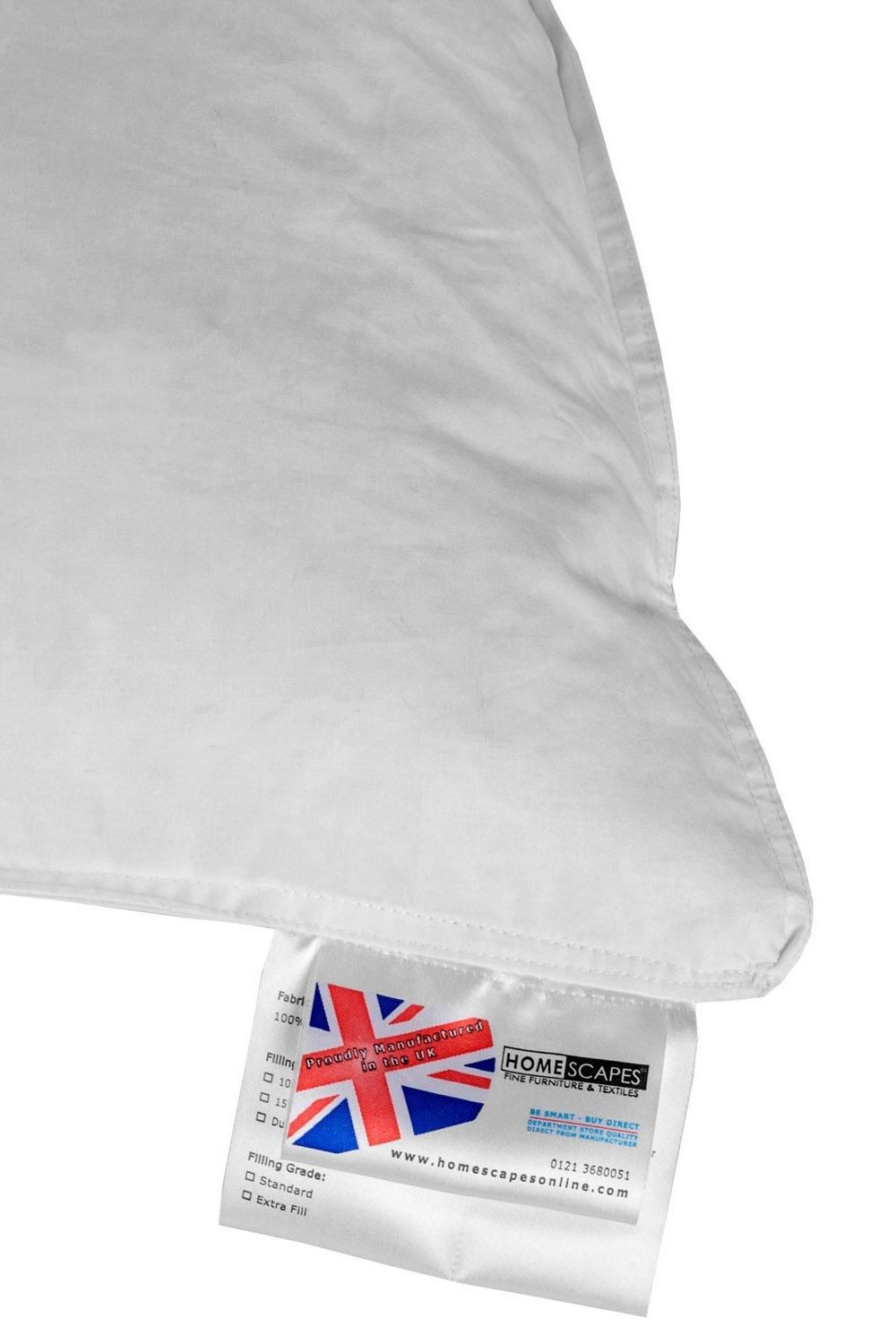 Homescapes Duck Feather Euro Continental Pillow Pair - 40cm x 80cm (16"x32") in White 2