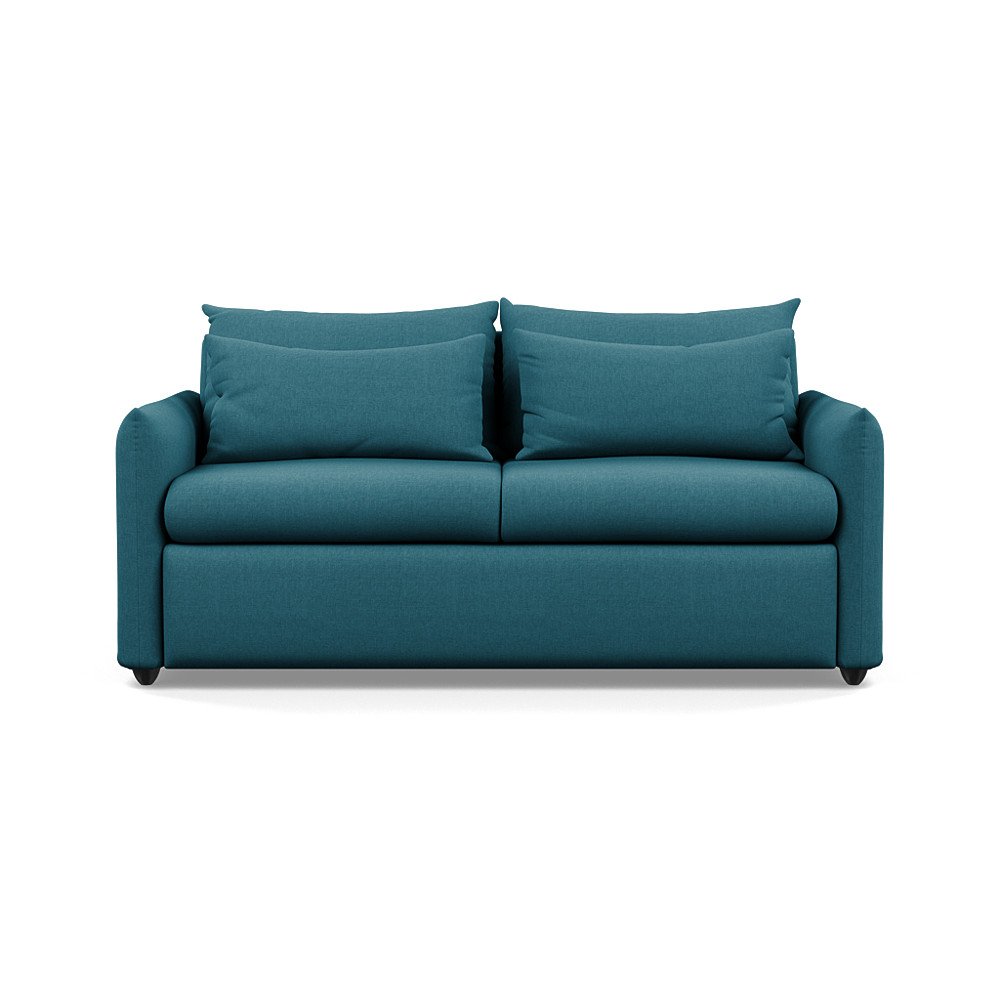 Heal's Pillow 3 Seater Sofa Brushed Cotton Cadet Black Feet