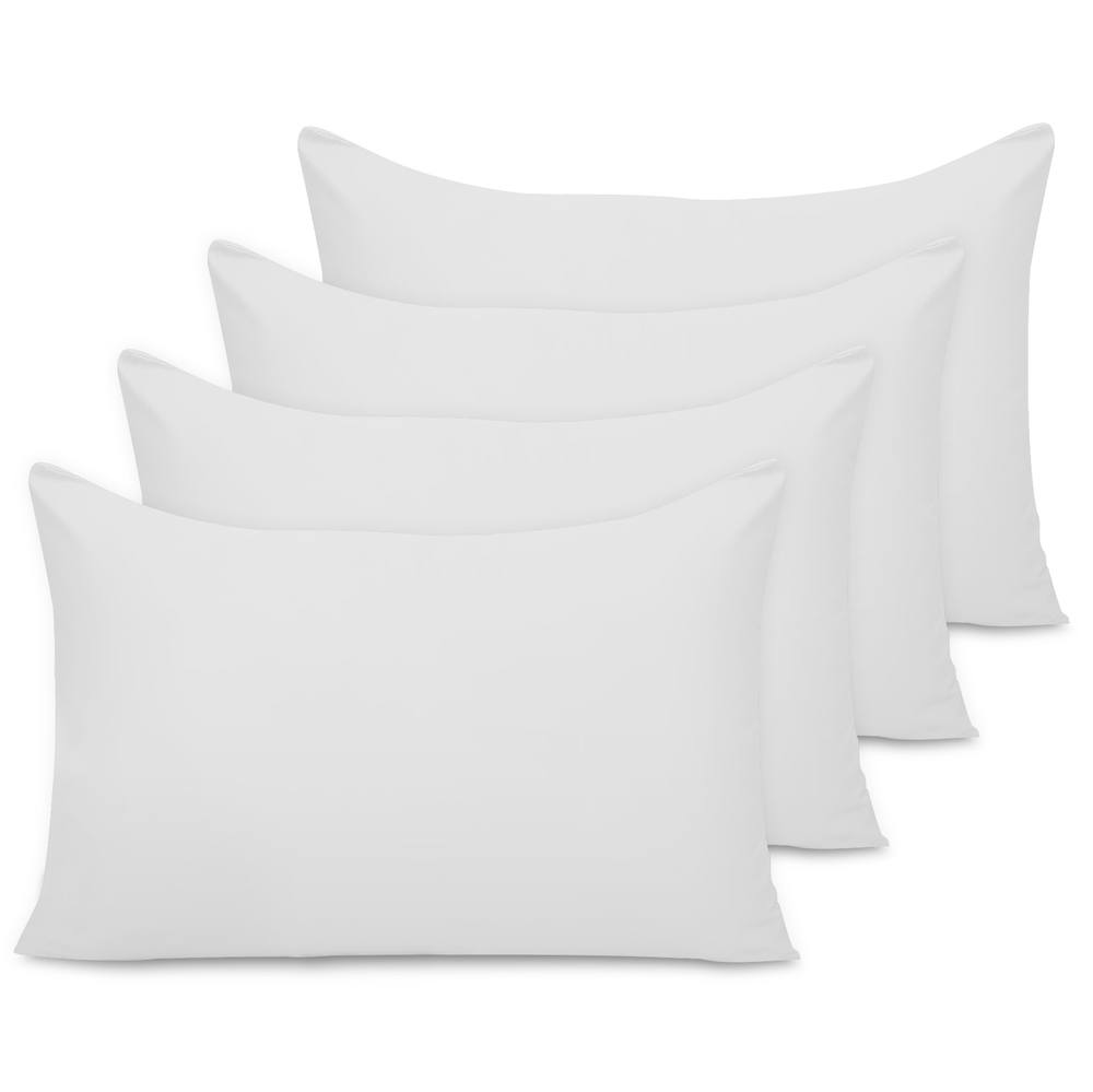 Grace Microfiber Pillow Cases Pack of 4 with Envelope Closure in White