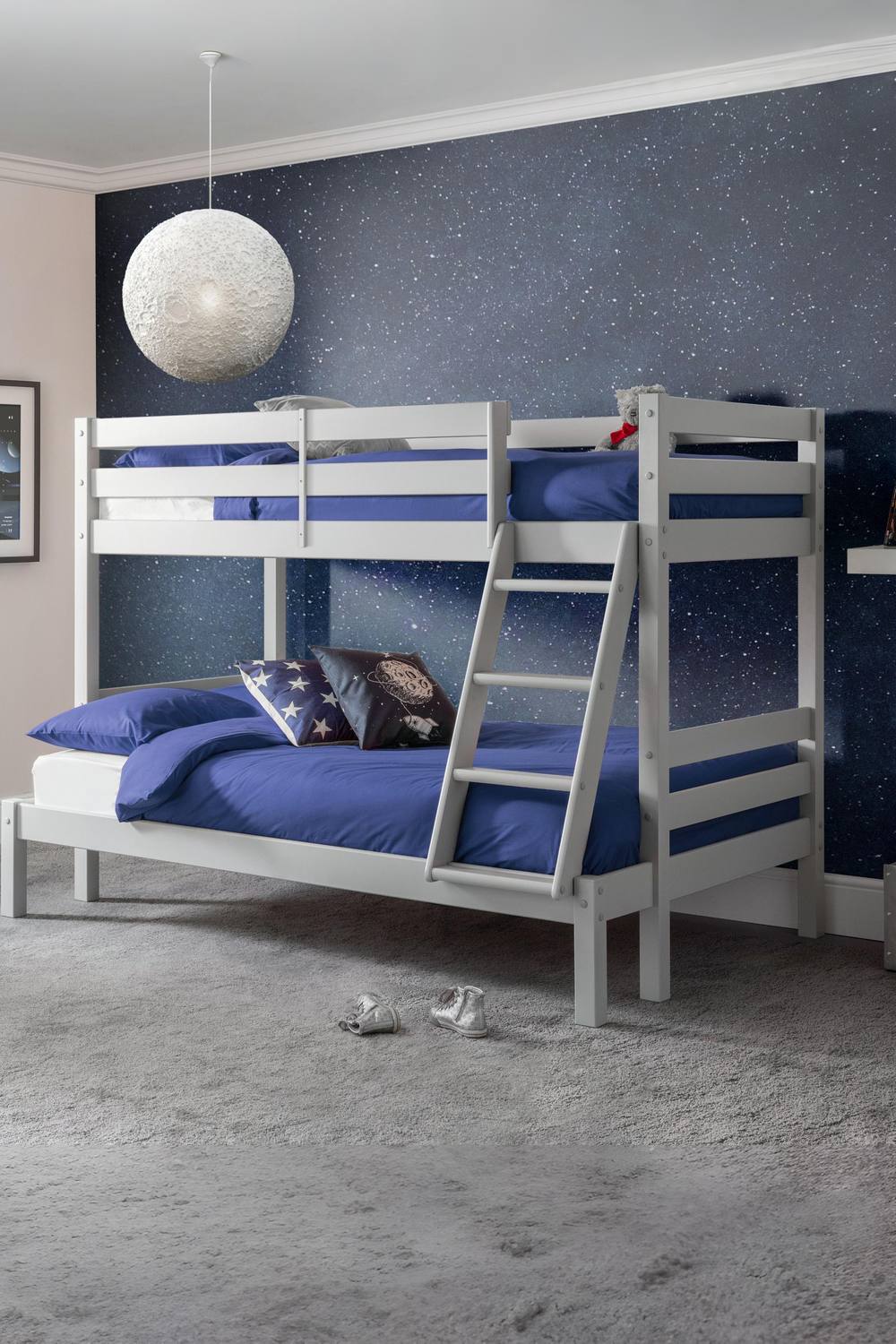Julian Bowen Merlin Triple Sleeper Bunk Bed in Grey