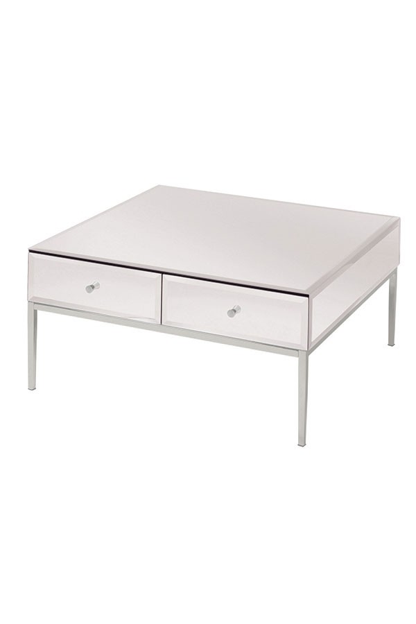 Stiletto White Glass and Chrome Coffee Table