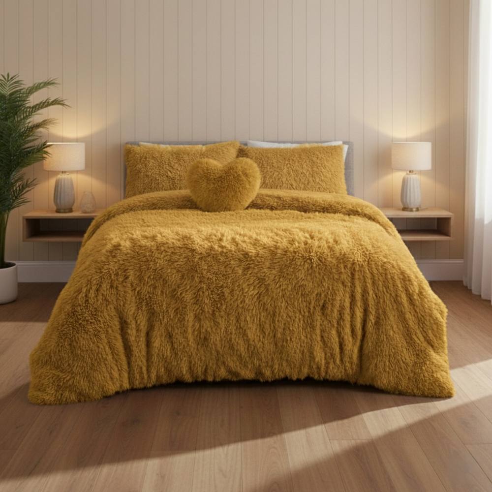 Snug City Super Fluffy Duvet Cover Ultra Soft, Cloud-Like Comfort Snug Sleep in Yellow