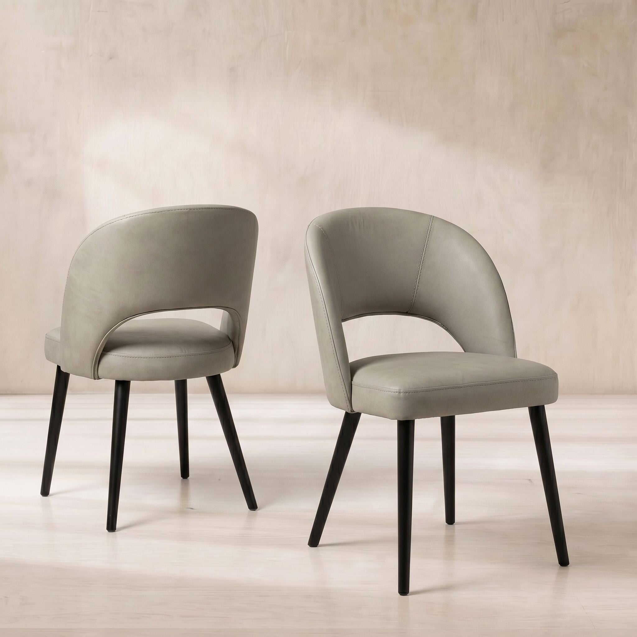 Pure Furniture Beck Dining Chair, Grey Leather | Barker & Stonehouse