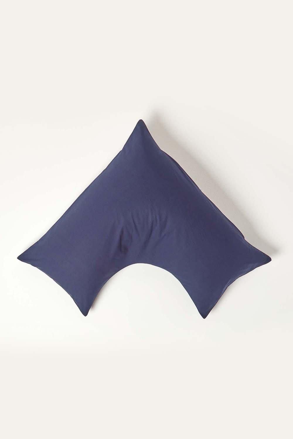 Homescapes Egyptian Cotton V Shaped Pillowcase 200 TC in Navy