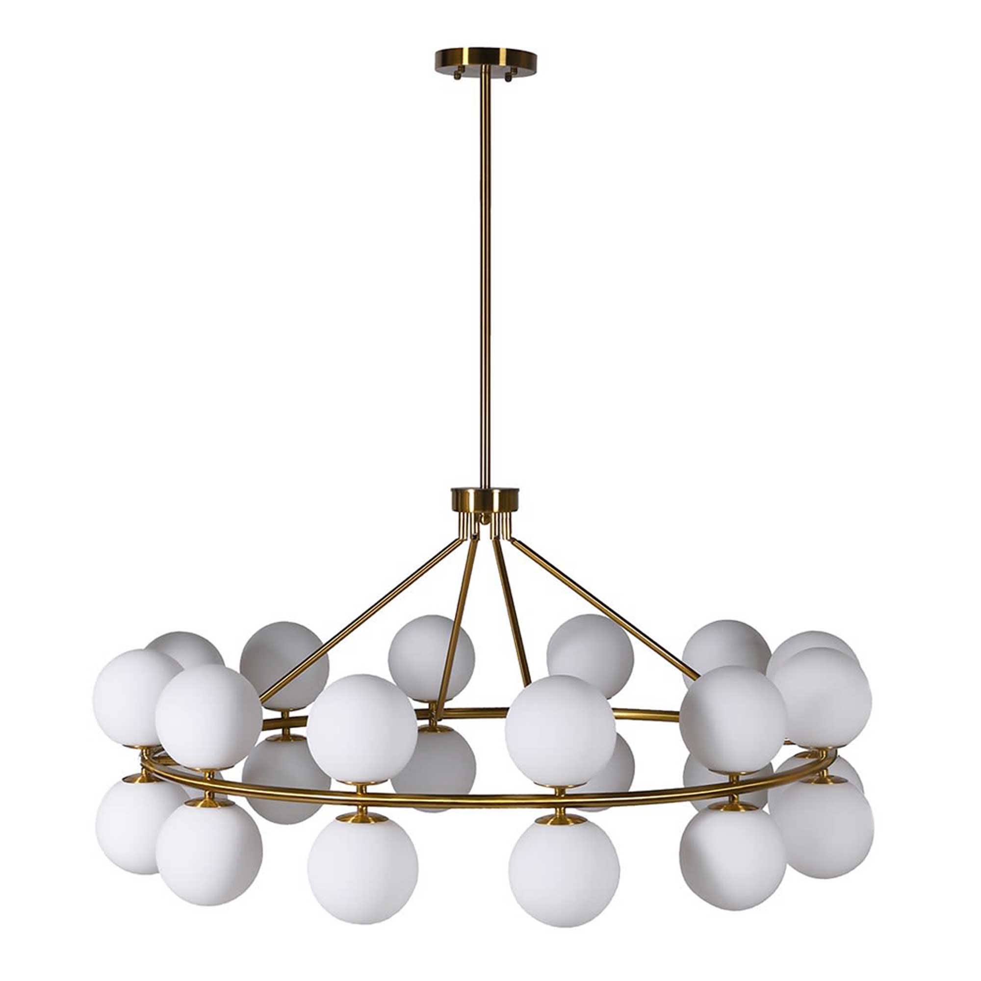 Multi White Globe Chandelier, Gold Glass | Barker & Stonehouse