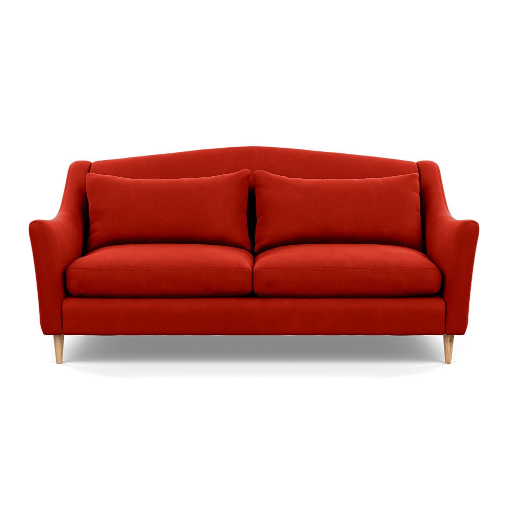 Heal's Somerset 3 Seater Sofa Varese Velvet Terracotta Natural