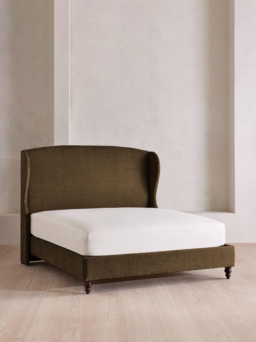 Rivas Bed, Double, Linen Chenille, Chocolate