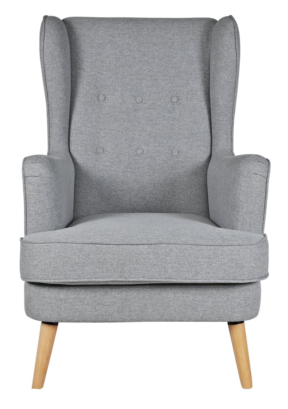 Habitat Callie Fabric Wingback Chair- Light Grey
