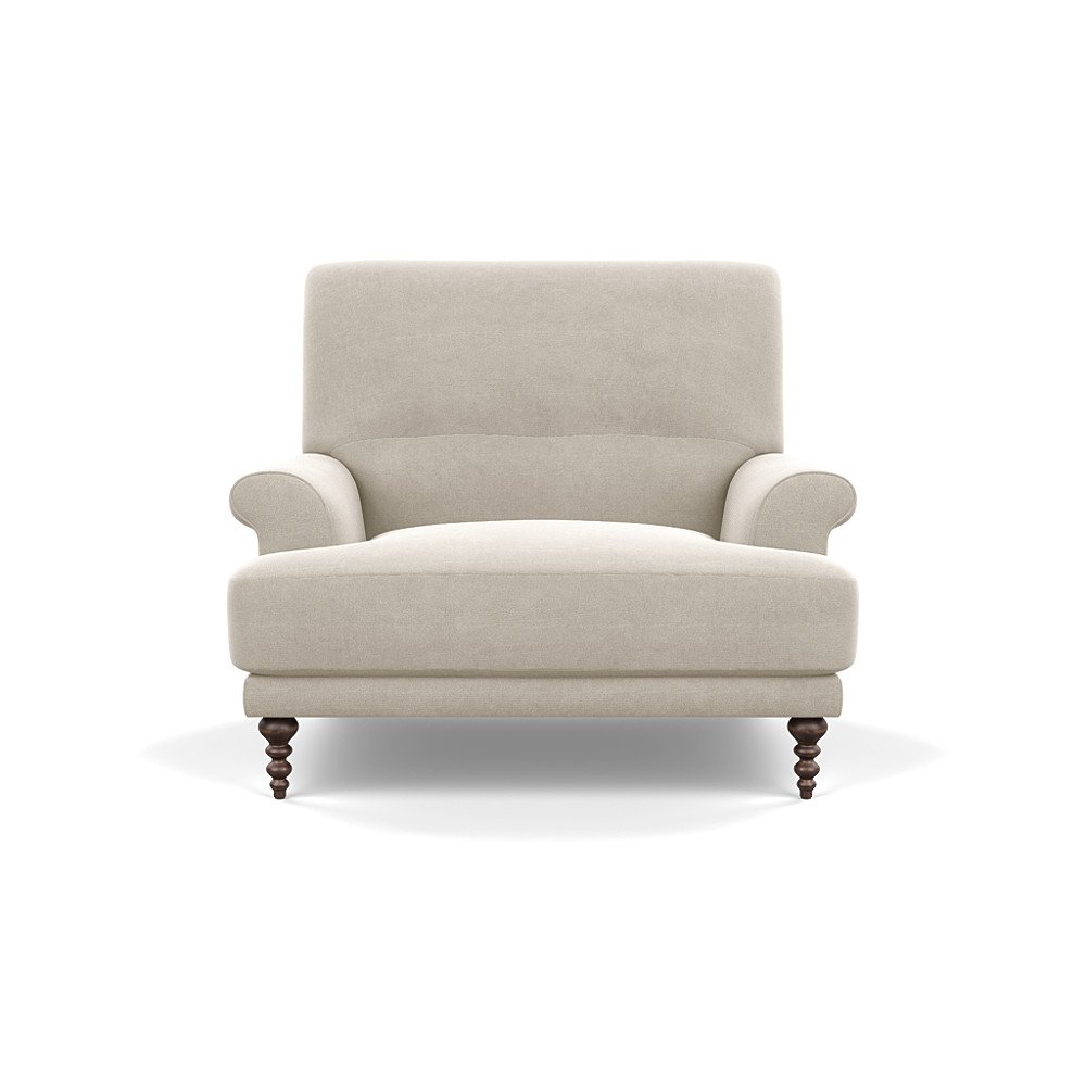 SCP Oscar Informal Armchair Linen Hessian Walnut Feet