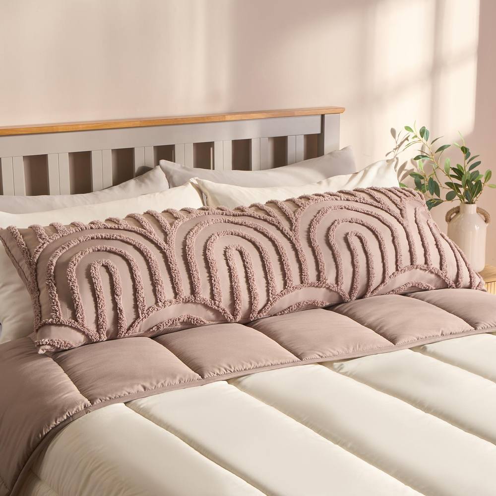 OHS Tufted Arches Bolster Pillow Soft Maternity Support Cushion in Dusty Pink