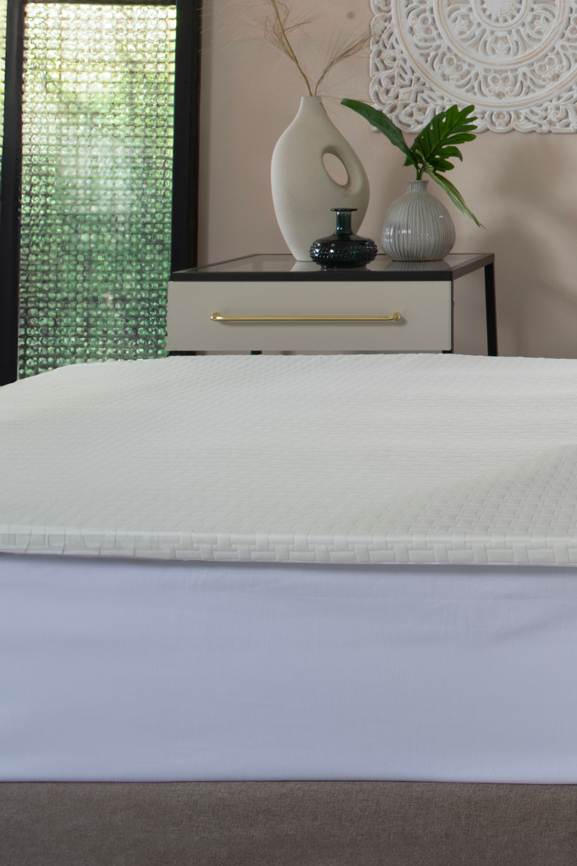 The Lyndon Company Memory Foam Mattress Topper 5cm Depth | Deyongs 1846 in Off-White